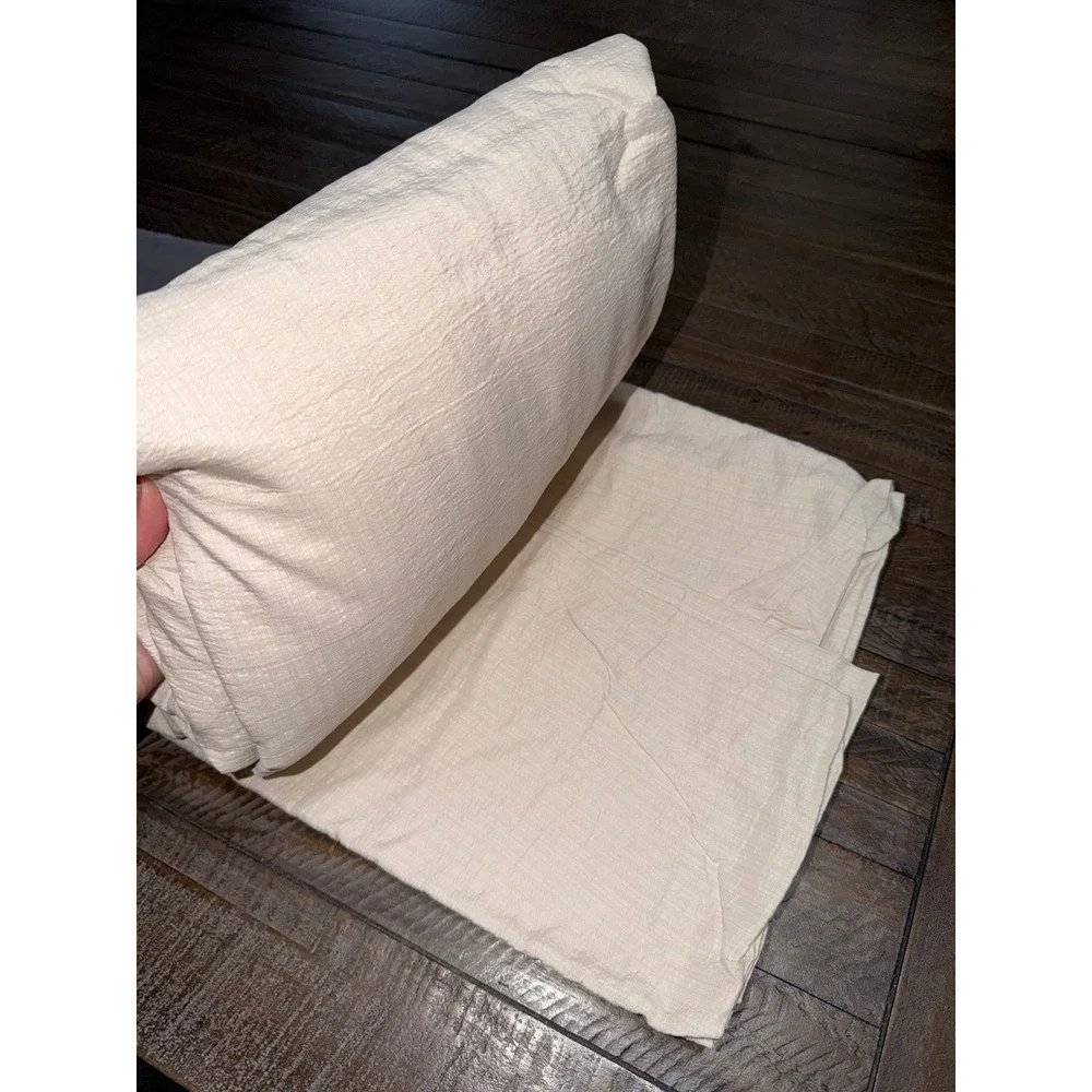 Simple Love Bedding Set Cal King Cream NWT 100% European Flax Linen Textured
